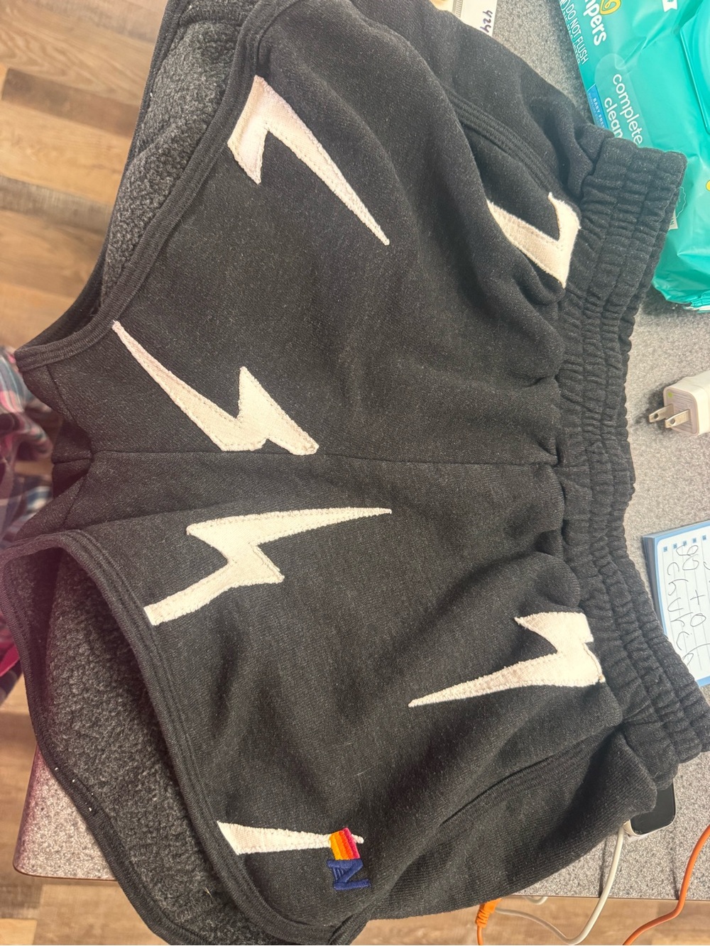 Women’s stitch Black Lightning Graphic Shorts